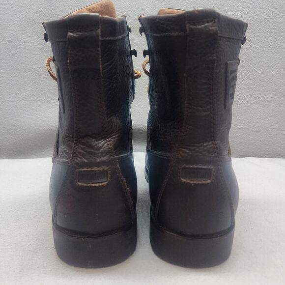 Polo Ralph Lauren Men's Rouland Leather Boots Dark Brown‎ Size: 13D - Picture 5 of 8